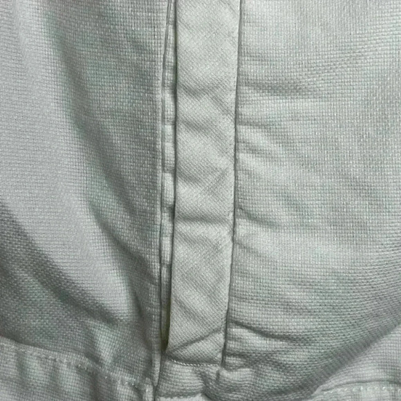 WOMEN'S White Cotton Rounded Neck Jacket Size 14 - Picture 6 of 9